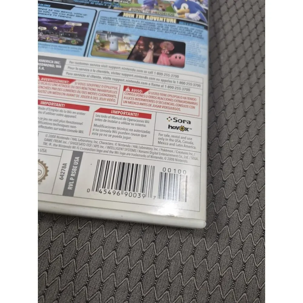 Super Mario Smash Bros Brawl Nintendo Wii CIB Complete In Box